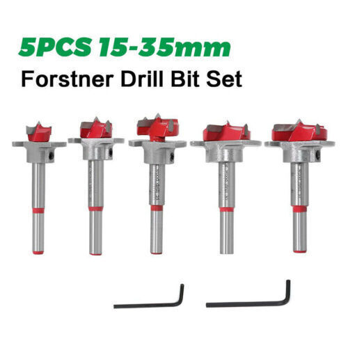 5PCS 15-35mm Adjustable Wood Hole Saw Forstner Drill Bit Hinge Boring Cutter - Picture 19 of 21