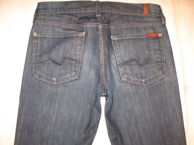 7 per All Mankind Donna Bootcut Jeans Taglie 28 W Stretch Nyd Scuro Lavare Ua IN 7 per All Mankind Donna Bootcut Jeans Taglie 28 W Stretch Nyd Scuro Lavare Ua IN