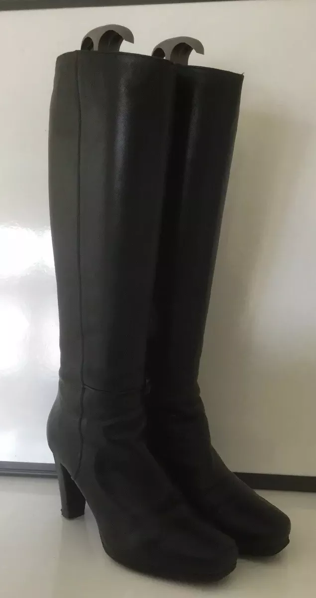 Long top black boots