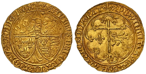 FRANCE. Anglo-Gallic. Henry VI. (1422-50)-(lis) AV Salut d'Or NGC MS66 Elias 271