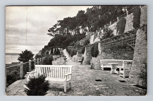 Bournemouth England, Branksome Tower Hotel Terrasse, Werbung Vintage Postkarte