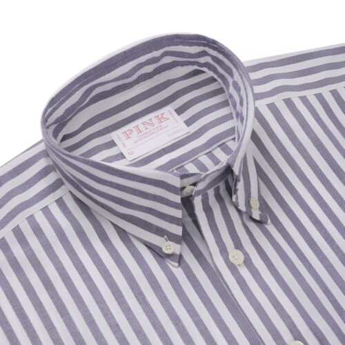 Thomas Pink Shirt Classic Fit Stripe Blue Cotton RRP125 - Picture 2 of 5