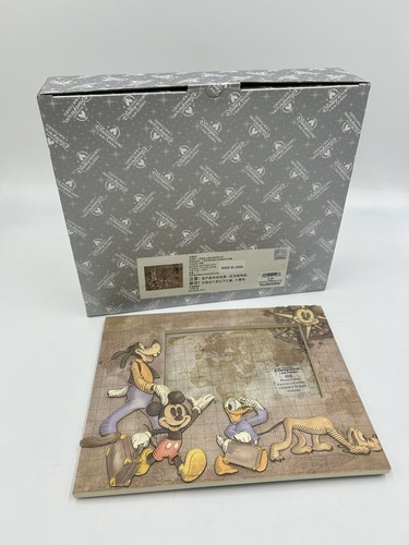 Disney Parks 4"x6" Mickey Mouse Pluto Goofy Donald Duck Picture Frame Travel New - Picture 1 of 9