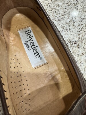 Belvedere Mens Brown Snakeskin Leather Loafers Size 8.5 D  display picture 1