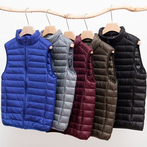 Chaleco Chaleco Acolchado Acolchado de Plumón de Pato para Hombres Chaqueta Informal Sin Mangas Chaleco Top - Imagen 1 de 20