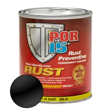 POR 15 45404 Semi Gloss Black Rust Preventative Paint - Quart - Paint Over Rust!