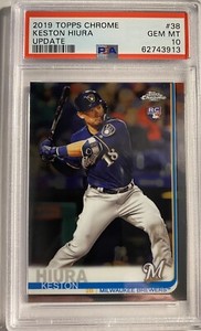 2019 Topps Chrome Update #38 Keston Hiura RC Brewers PSA 10