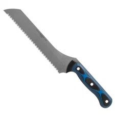TOPS Knives Dicer 7 Black/Blue G10 Bread Knife, CPM-S35VN Tumbled Blade