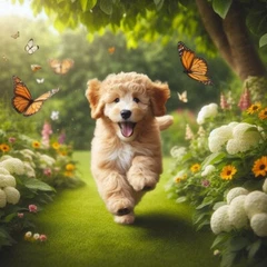 Goldendoodle Adorable Dog Breed Art | POSTER 24 X 24 Inches