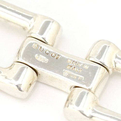 GUCCI Horsebit Chain Bracelet 7" Silver 925 Auth w/Box k11014 - Picture 5 of 6