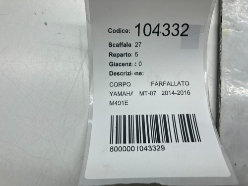 CUERPO MARIPOSA ACELERADOR CUERPO ORIGINAL YAMAHA MT-07 2014-2015-2016 M401E - Imagen 6 de 6