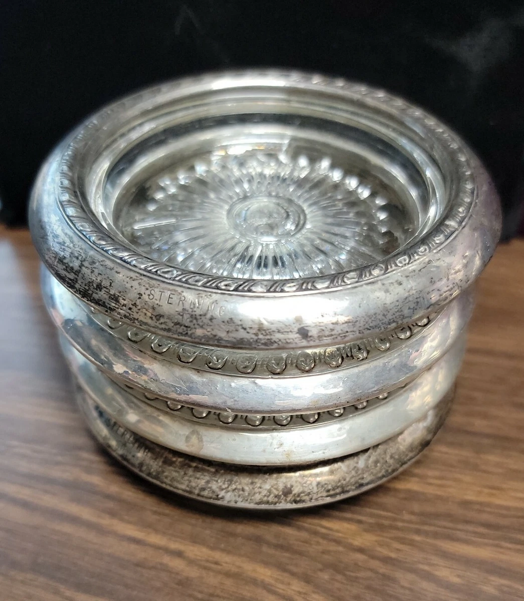 Silver glass deals coasters