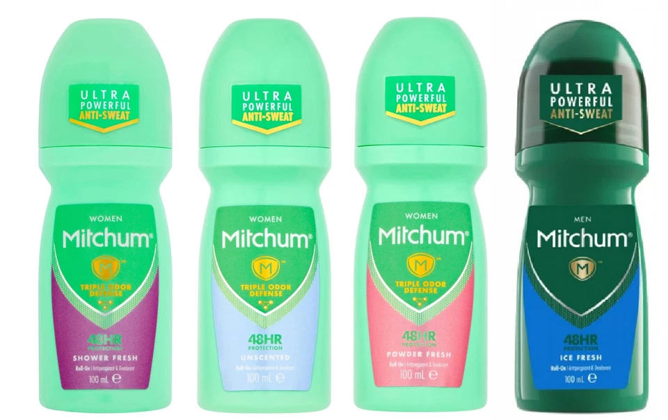 (Pack of 3) Mitchum Men / Women Anti-Perspirant Deodorants Roll on 100ml or 50ml
