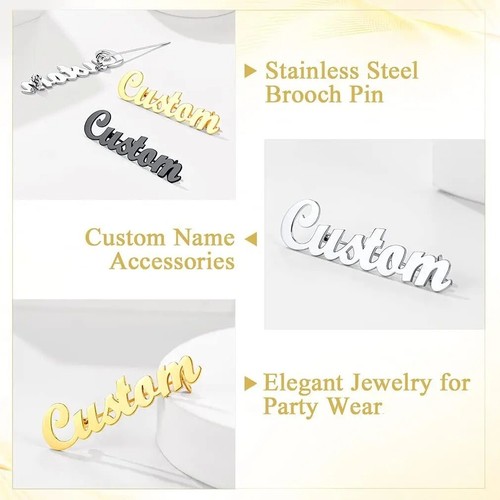 Personalized Custom Brooch For Womens Custom Name Lapel Pin Personalized Brooch - Picture 2 of 13