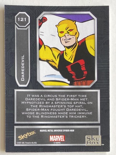 2021 SKYBOX SPIDER-MAN MARVEL METAL UNIVERSE 2022 #121 YELLOW FX DAREDEVIL - Bild 2 von 2