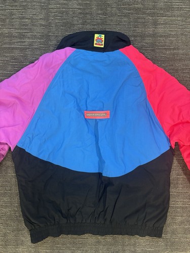 Ocean Pacific Jacket Windbreaker Neon Vintage 80s Mens M - Picture 10 of 11
