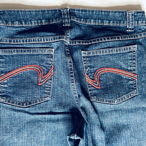 FUBU Classic Stretch Bootcut Womens Jeans Size 9/10 Mid Rise Medium Wash Blue - Picture 4 of 11