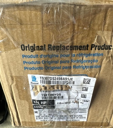 TECUMSEH COMPRESSOR MOD:TSB1380YDS 1/4 HP 115V R-134A - Picture 8 of 10