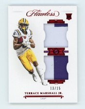 2021 Panini Flawless Collegiate Terrace Marshall Jr Dual Patch RC #ed 13/15 LSU