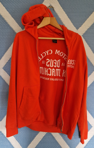 Deus Ex Machina " Supporters Zip Hoodie " Custom Motorcycles Orange Machine RARE - Bild 10 von 12