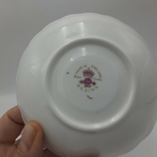 Taza y platillo estilo Chintz-Rosina Bone China-Inglaterra E5040R - Imagen 6 de 9