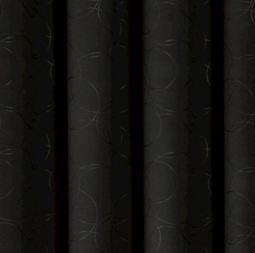 Round and Round Thermawave Blackout Curtain Panel Eclipse 52" x 84" Black - Picture 2 of 7
