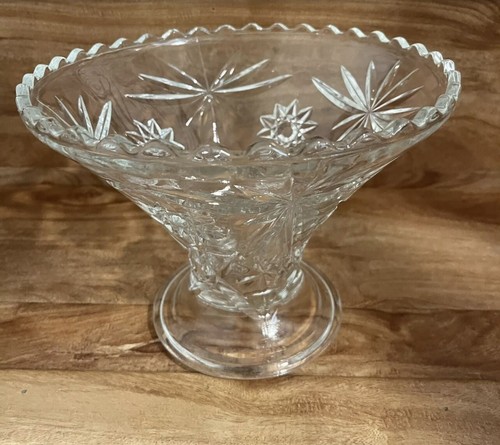 Soporte perforador vintage Anchor Hocking EAPC ESTRELLA DE DAVID vidrio transparente 63/4" de alto - Imagen 3 de 4