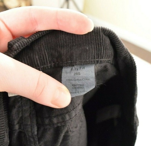 Pantalones de mezclilla de pana J.Crew 28 cortos desteñidos negros de algodón a juego de pierna recta - Imagen 6 de 6