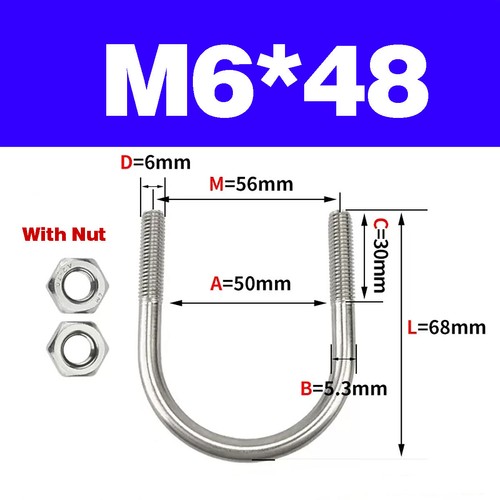 304 Stainless Steel U-Shaped Screw/U-Shaped Clamp/U-Shaped Bolt/Clip Pipe M6-M12 - Picture 22 of 85