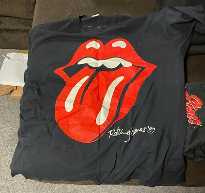ROLLING STONES 1989 LIP&TONGUE XL Tシャツ 1989 Rolling Stones Concert T Shirt Steel Wheels XL tongue