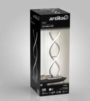 Artika Chrome Swirl LED Tischleuchte - NEU BOX GEÖFFNET