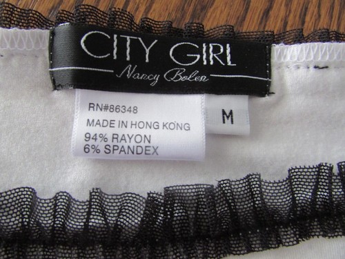 City Girl Nancy Bolen Black/White Beaded Sequin Lace Trim Tank Top Sz M - Picture 2 of 8