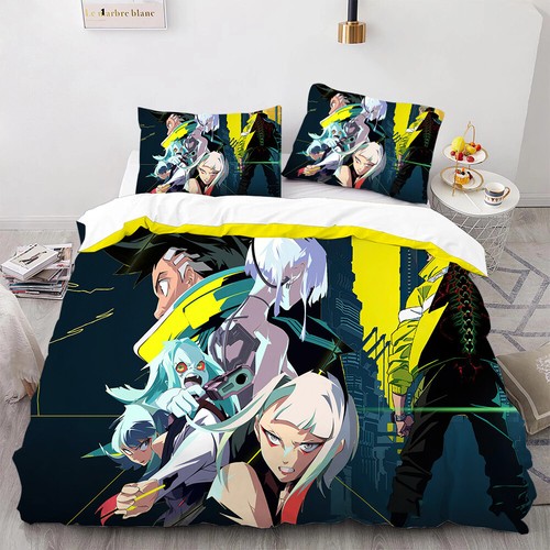Cyberpunk Edgerunners Bedding Set Bedspread Duvet Cover Pillowcases 3pcs/set - Picture 30 of 53