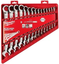 Milwaukee Tool 48-22-9416 15Pc Ratcheting Combination Wrench Set SAE NEW