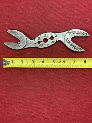 Vintage | Saxon | K & B Co. New Haven CT. | Double Alligator | Thread Wrench - Picture 12 of 12
