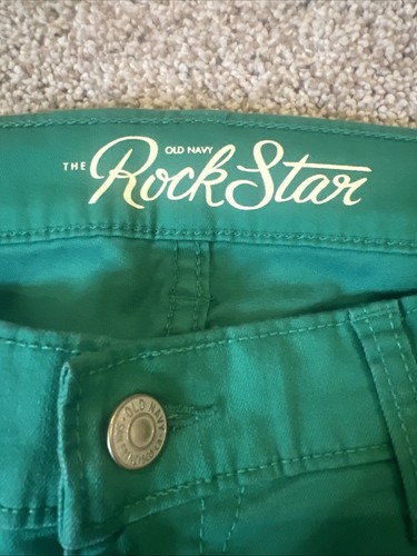 Old Navy Rockstar 12 Youth Super Skinny Lower Rise Stretch Green Jeans Girls - Picture 2 of 7