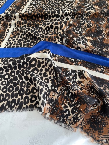 Ladies Large Leopard Print Scarf Animal Shawl Wrap Tiger Zebra Cotton Women Gift - Picture 383 of 510