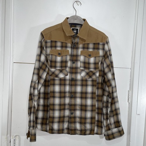 G Star Raw Shirt Hiker Perth Triton Long Sleeve Mustard Utility Outdoor Size M
