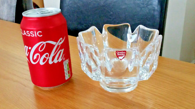 Orrefors Corona Bleikristall Glas sechseckige Schüssel in einwandfreiem Zustand Schwedisch
