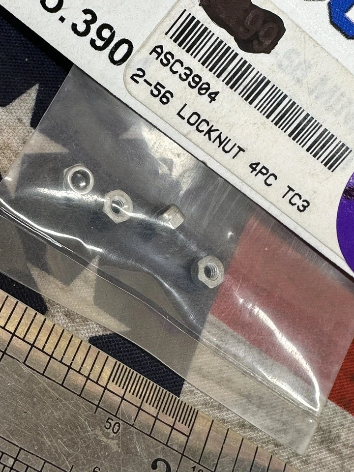 TEAM ASSOCIATED 3904 LOCK NUTS 2-56 X 4pc. for: TC3 -NEW- - Image 2 of 4