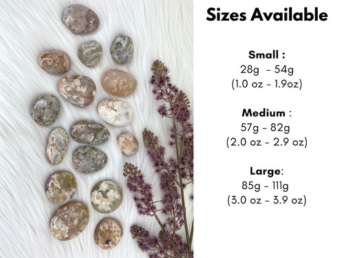 Flower Agate Palm Stone - Flower Agate Palmstone - Cherry Blossom Agate - - Picture 5 of 10