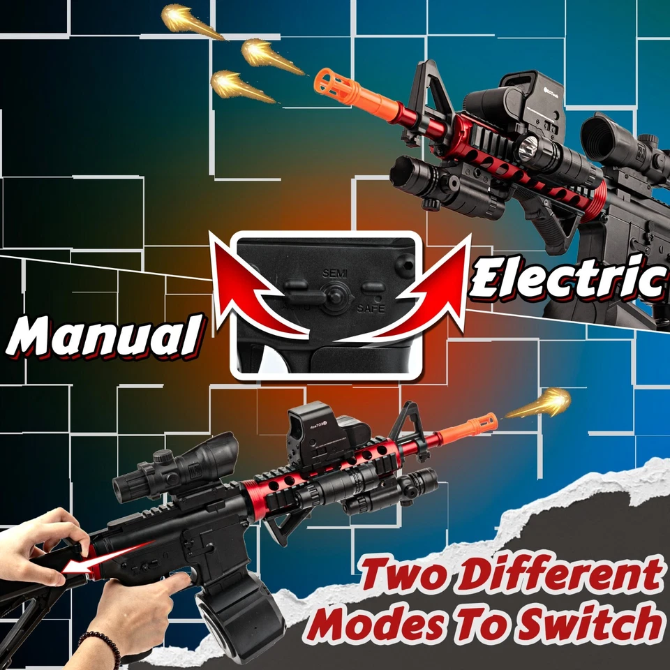 Juguete salpicaduras eléctricas M416 modo doble gel blaster - juegos al aire libre edad 12+ Foto 3 de 4