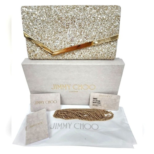 Jimmy Choo Emie Glitter Embelished Clutch - Picture 1 of 9