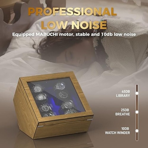 Alphawin Watch Winder 8 for Automatic Watch Watches Quiet Motor Anti Magnetic - Picture 4 of 7