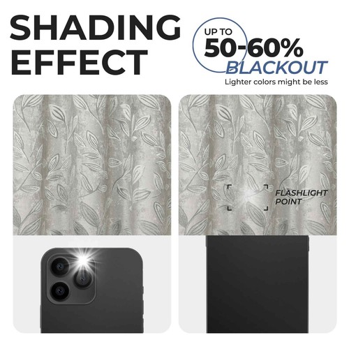 Leaves Washable 36" Wide Rod Pocket Room Darkening Blackout Curtains, Set of 2 - Picture 109 of 171