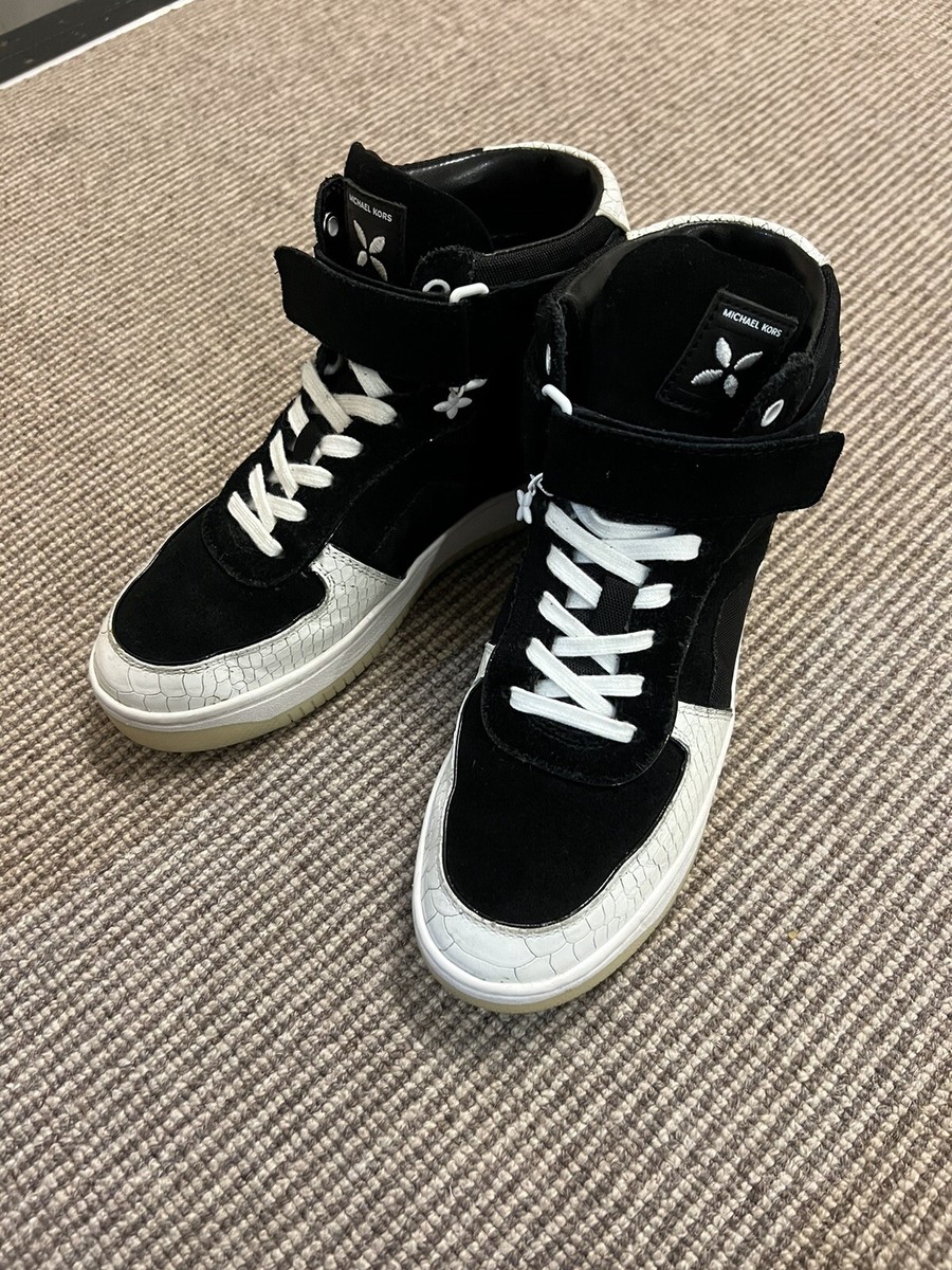 Michael Kors High Top Trainer Women Suede And Snakeskin Leather