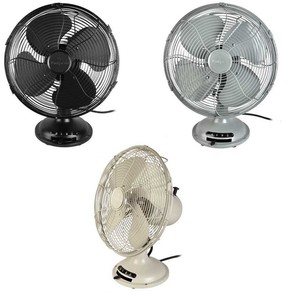 Fantasia 1920s Vintage Style Retro 12inch Desk Fans Black Blue