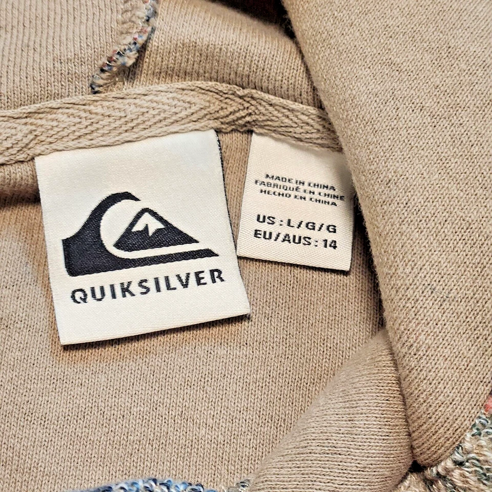 Quiksilver Pullover Sweater Hoodie Sweatshirt Blue Pink Youth Girls Large - Imagem 3 de 4