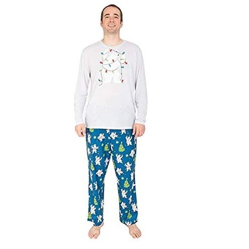 Nite Nite Munki Munki Family Winter Pajama Collection Polar Bear Mens XXL Blue - Imagen 9 de 9