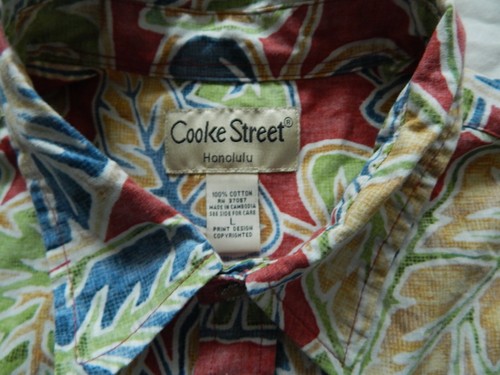 Blue Red Floral Short Sleeve Button Up Hawaiian Beach Shirt - Large Mens Vtg - Picture 5 of 5